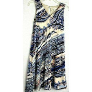 Est. 1946 Womens Shift Dress Sleeveless Paisley Lined, SZ :XS Stretchy V Neck